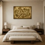Ginkgo Branch Herbarium Wall Art Canvas Print showcased in an elegant minimalist interior
