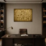 Wild Meadow Grass Herbarium Wall Art Canvas Print displayed in a contemporary gallery-inspired room