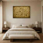 Wild Meadow Grass Herbarium Wall Art Canvas Print showcased in an elegant minimalist interior