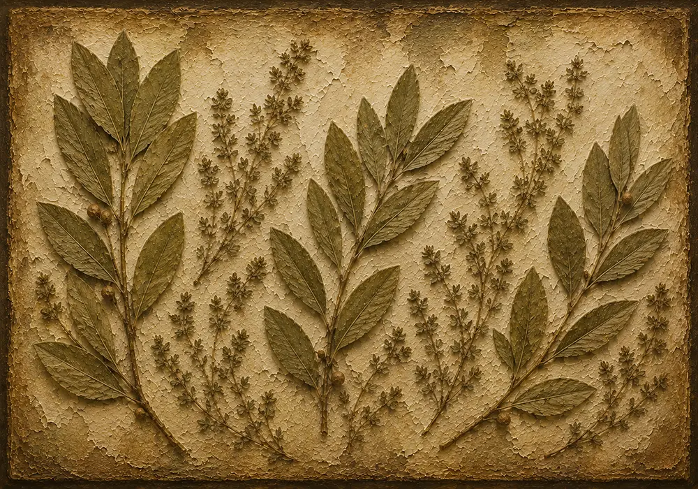 Laurel Branch Herbarium Wall Art Canvas Print
