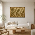 Laurel Branch Herbarium Wall Art Canvas Print styled in a refined neutral interior