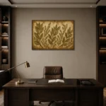 Laurel Branch Herbarium Wall Art Canvas Print displayed in a contemporary gallery-inspired room