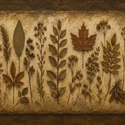 Autumn Leaves Herbarium Wall Art Canvas Print