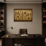 Autumn Leaves Herbarium Wall Art Canvas Print displayed in a contemporary gallery-inspired room