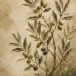 Mediterranean Olive Branch Wall Art Canvas Print