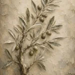 Textured Olive Branch Wall Art Canvas Print