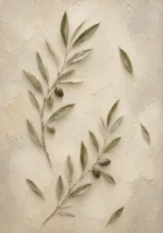 Minimal Olive Branch Wall Art Canvas Print