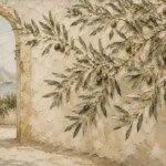 Mediterranean Archway Olive Branch Wall Art Canvas Print