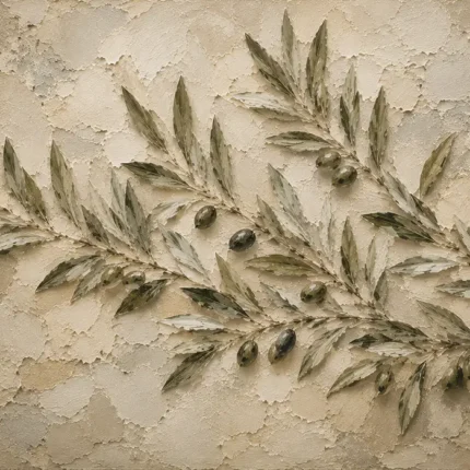 Horizontal Olive Branch Wall Art Canvas Print
