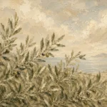 Coastal Olive Grove Olive Branch Wall Art Canvas Print