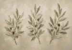 Three Olive Sprigs Olive Branch Wall Art Canvas Print