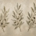 Three Olive Sprigs Olive Branch Wall Art Canvas Print