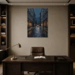SoHo Taxi New York Cityscape Wall Art Canvas Print displayed in a contemporary gallery-inspired room