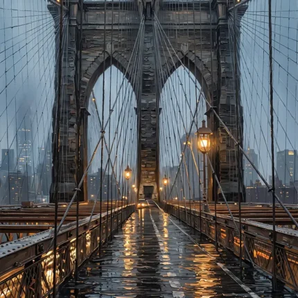 Brooklyn Bridge New York Cityscape Wall Art Canvas Print