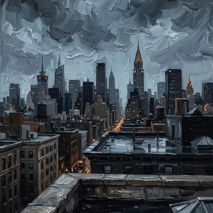Chrysler Skyline New York Cityscape Wall Art Canvas Print