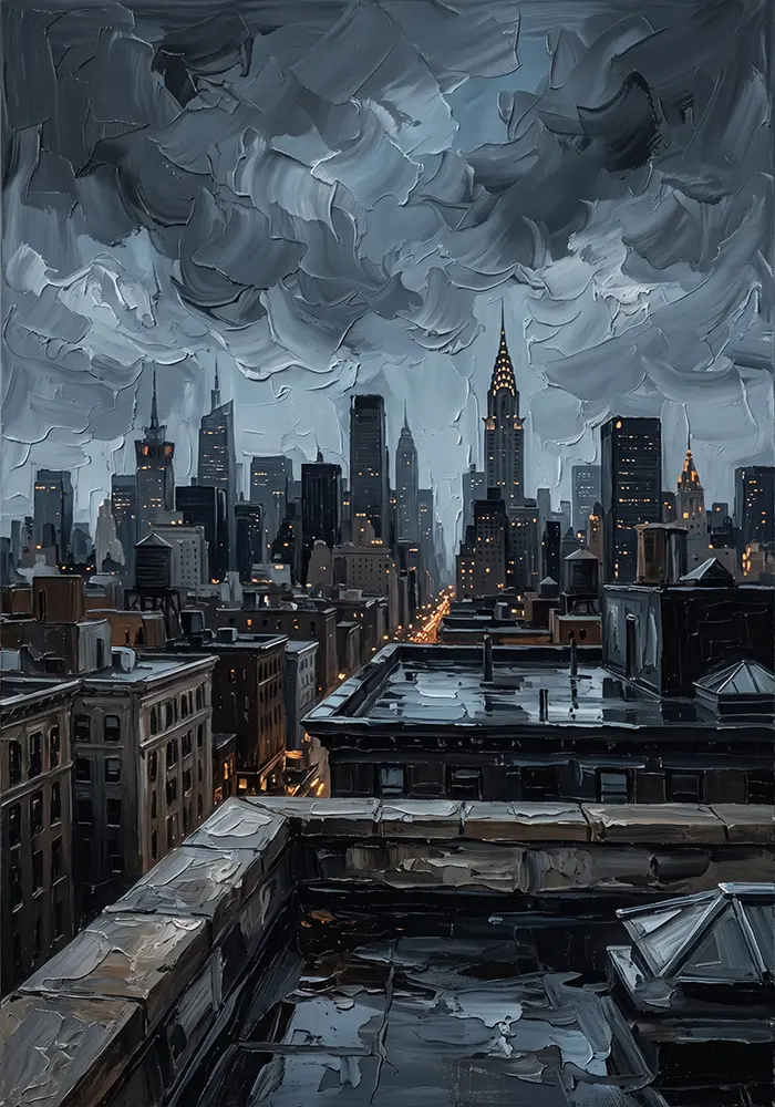 Chrysler Skyline New York Cityscape Wall Art Canvas Print