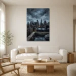 Chrysler Skyline New York Cityscape Wall Art Canvas Print styled in a refined neutral interior