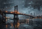 DUMBO Bridge New York Cityscape Wall Art Canvas Print