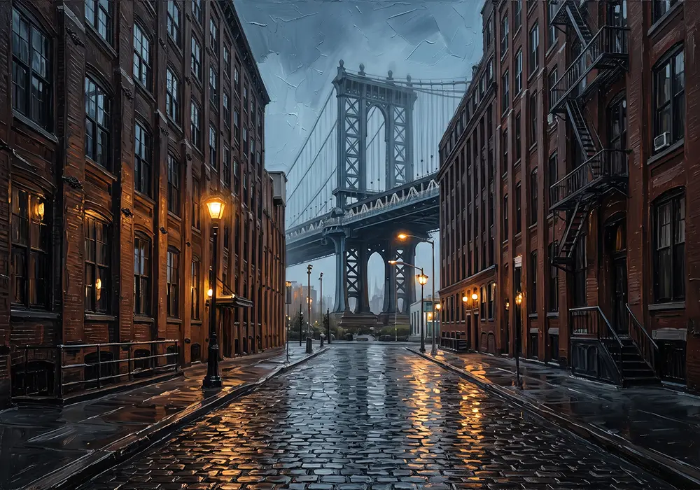 DUMBO Manhattan Bridge New York Cityscape Wall Art Canvas Print