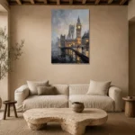 Big Ben London Cityscape Wall Art Canvas Print presented in a sophisticated home setting