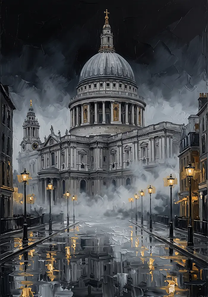 St Pauls Cathedral London Cityscape Wall Art Canvas Print