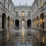Historic Courtyard London Cityscape Wall Art Canvas Print