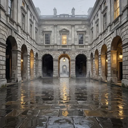 Historic Courtyard London Cityscape Wall Art Canvas Print