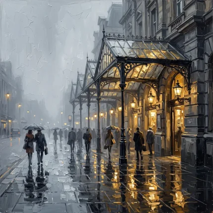 Victorian Canopy London Cityscape Wall Art Canvas Print