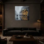 Victorian Canopy London Cityscape Wall Art Canvas Print shown in a warm modern interior