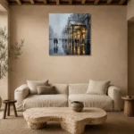 Victorian Canopy London Cityscape Wall Art Canvas Print presented in a sophisticated home setting