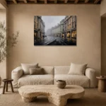 Regent Street London Cityscape Wall Art Canvas Print presented in a sophisticated home setting
