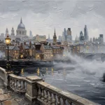 Thames Skyline London Cityscape Wall Art Canvas Print