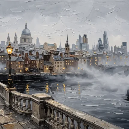 Thames Skyline London Cityscape Wall Art Canvas Print