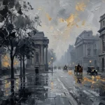 Horse Carriage London Cityscape Wall Art Canvas Print