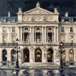 Paris Opera Facade Paris Cityscape Wall Art Canvas Print