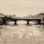 Seine Bridge Paris Cityscape Wall Art Canvas Print