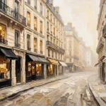 Paris Boutique Street Paris Cityscape Wall Art Canvas Print