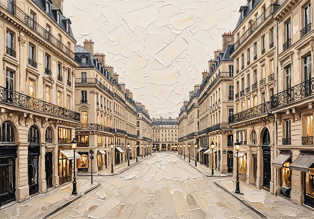 Paris Grand Avenue Paris Cityscape Wall Art Canvas Print