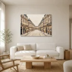 Paris Grand Avenue Paris Cityscape Wall Art Canvas Print styled in a refined neutral interior