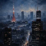 Tokyo Skyline Night Cinematic Cityscapes Canvas Print