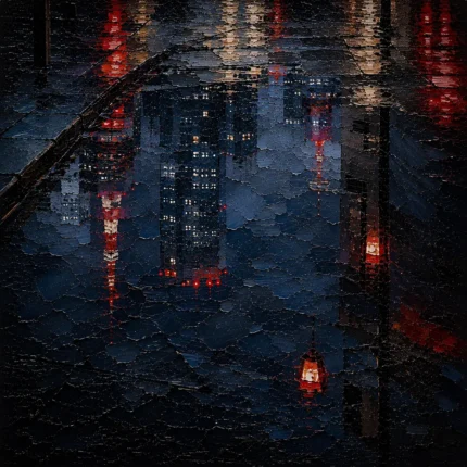 Tokyo Reflections Night Cinematic Cityscapes Canvas Print