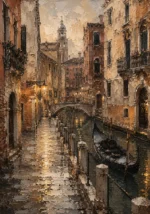 Venice Canal Italian Cityscape Wall Art Canvas Print