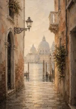 Venetian Passage Italian Cityscape Wall Art Canvas Print