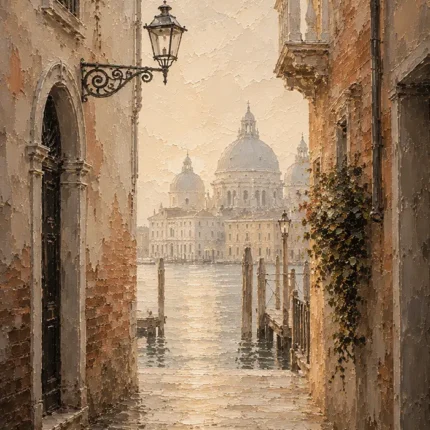Venetian Passage Italian Cityscape Wall Art Canvas Print