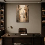 Venetian Passage Italian Cityscape Wall Art Canvas Print displayed in a contemporary gallery-inspired room