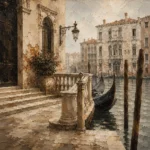 Venetian Palazzo Italian Cityscape Wall Art Canvas Print