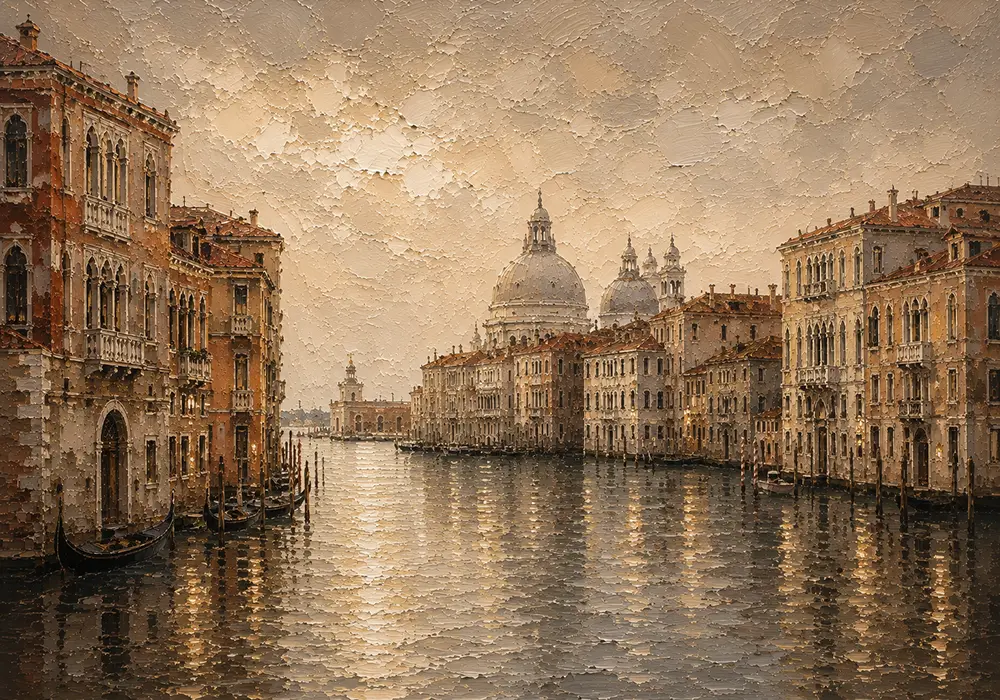 Grand Canal Venice Italian Cityscape Wall Art Canvas Print