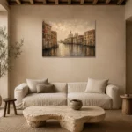 Grand Canal Venice Italian Cityscape Wall Art Canvas Print presented in a sophisticated home setting