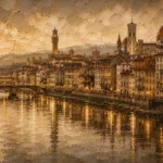 Florence Arno Italian Cityscape Wall Art Canvas Print