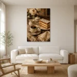 Mille Feuille Coffee & Dessert Wall Art Canvas Print styled in a refined neutral interior